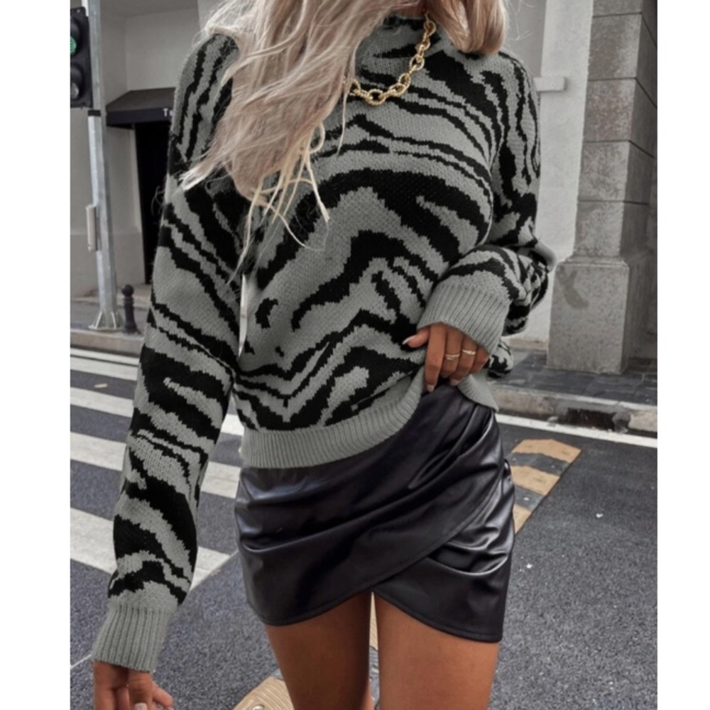Zebra print knit sweater - Picture 14 of 16